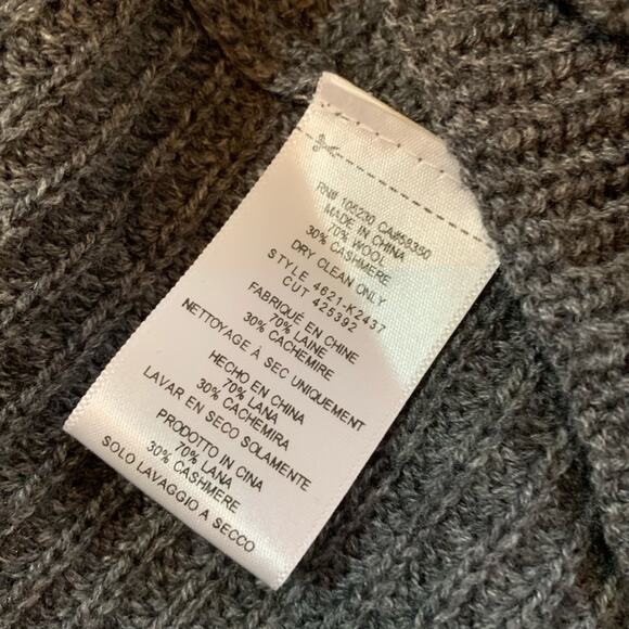Joie gray ribbed knit cashmere wool open front cardigan size Extra Small XS - Picture 11 of 11